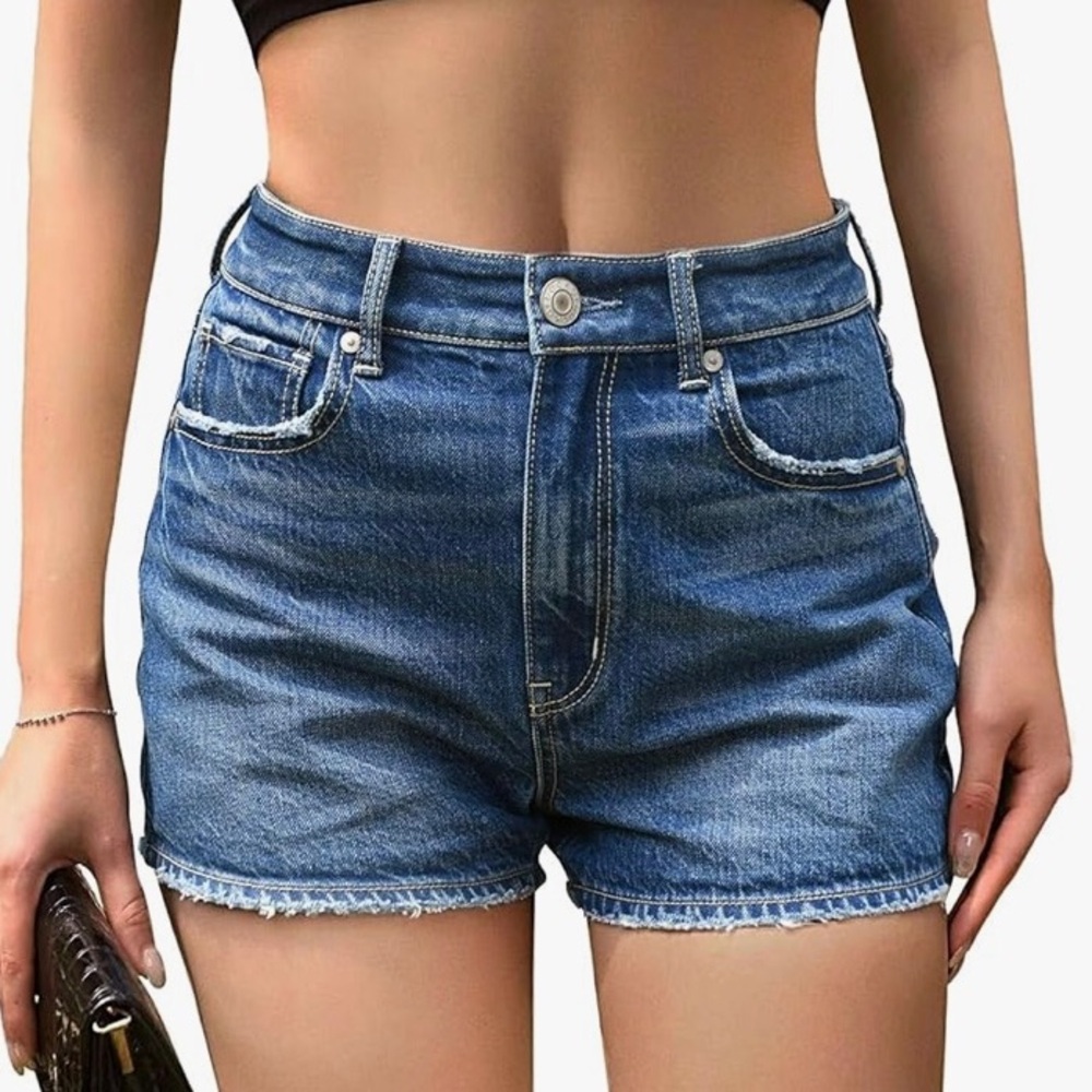 OFLUCK high-waisted jean shorts